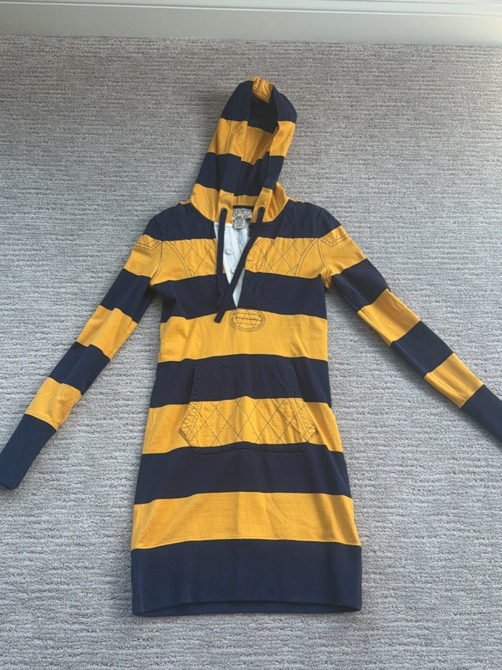 Rugby Ralph Lauren Navy and Yellow Striped Hoodie